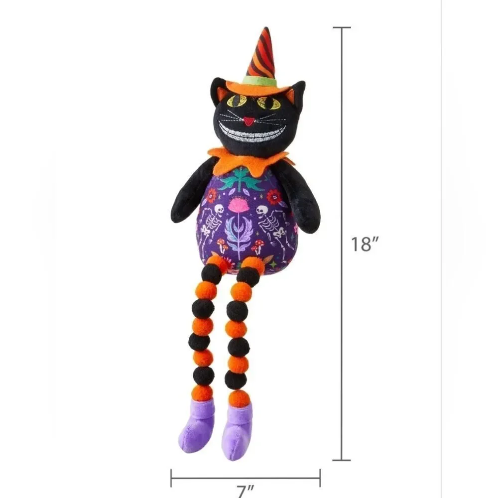 Plush Vintage Grinning Cat Tabletop Decor Multicolor 18